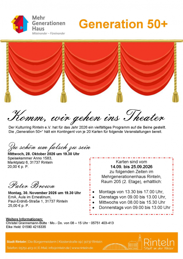 Plakat Komm wir gehen ins Theater